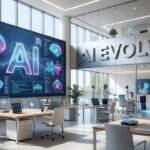 futuristic AI visualization showing multiple connected systems and interfaces