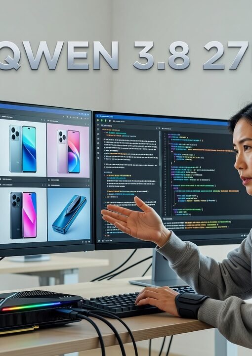 Alibaba Qwen 3.8 27B multimodal AI model architecture diagram with vision encoder and extended context window