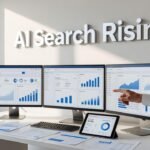 Comparison visualization of AI search tools versus traditional Google search engine