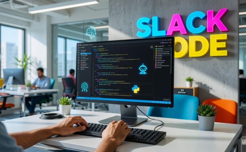 Development team collaborating with AI coding agents in Slack channels