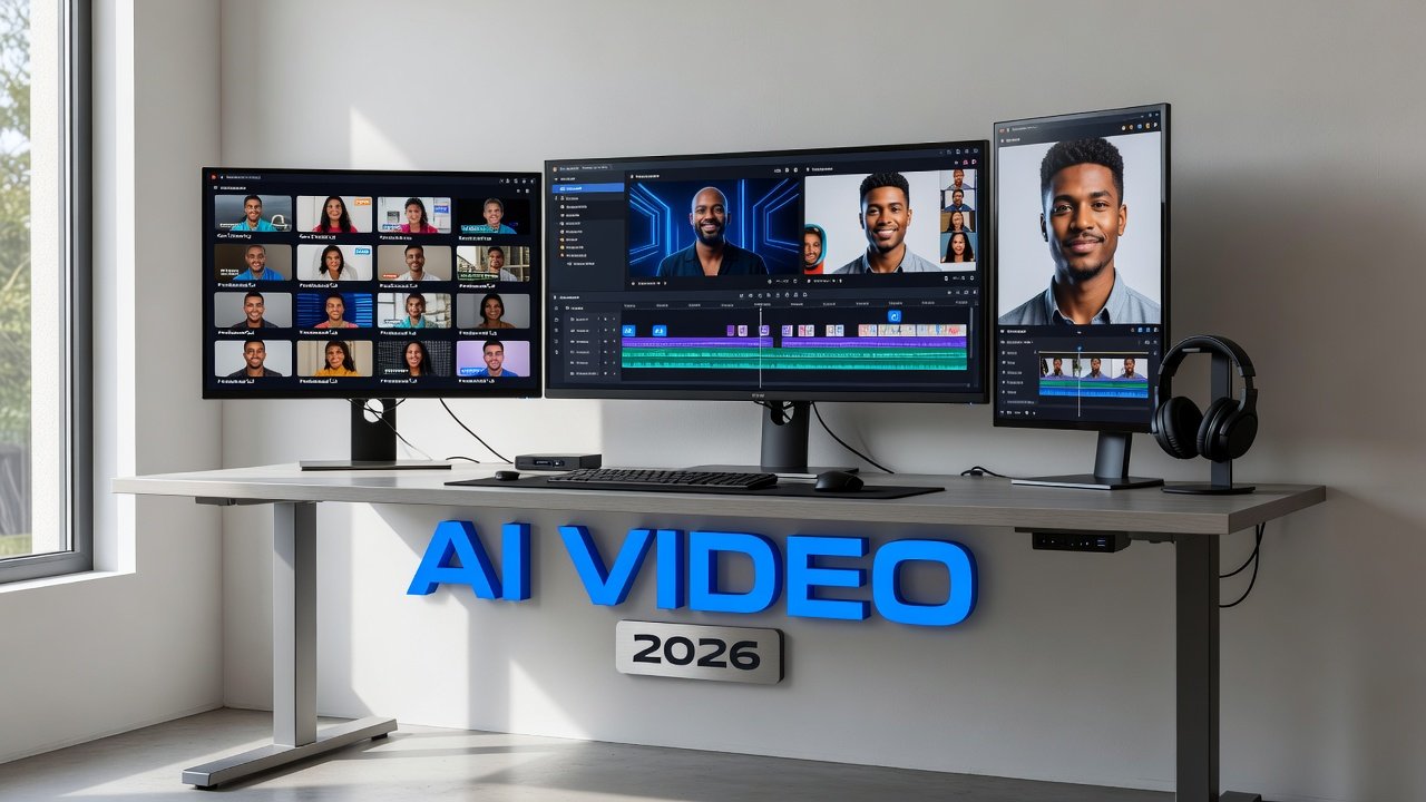 Modern AI video editing interface showing automated content generation and personalization features