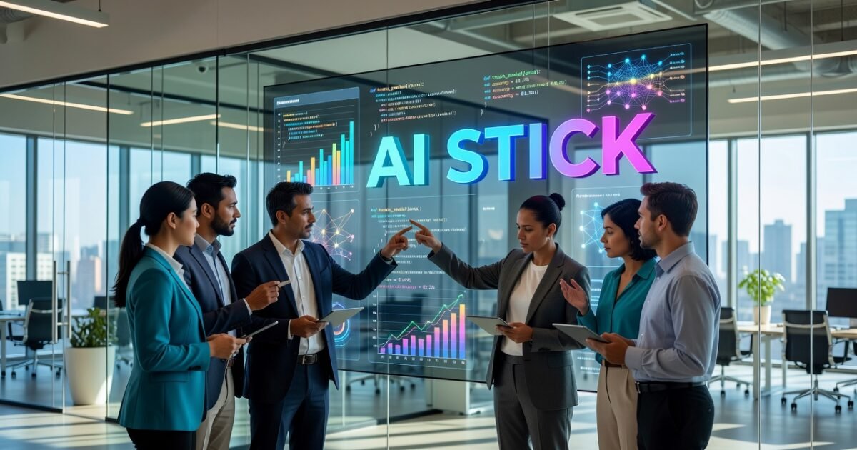 business team implementing AI system from pilot phase to production deployment