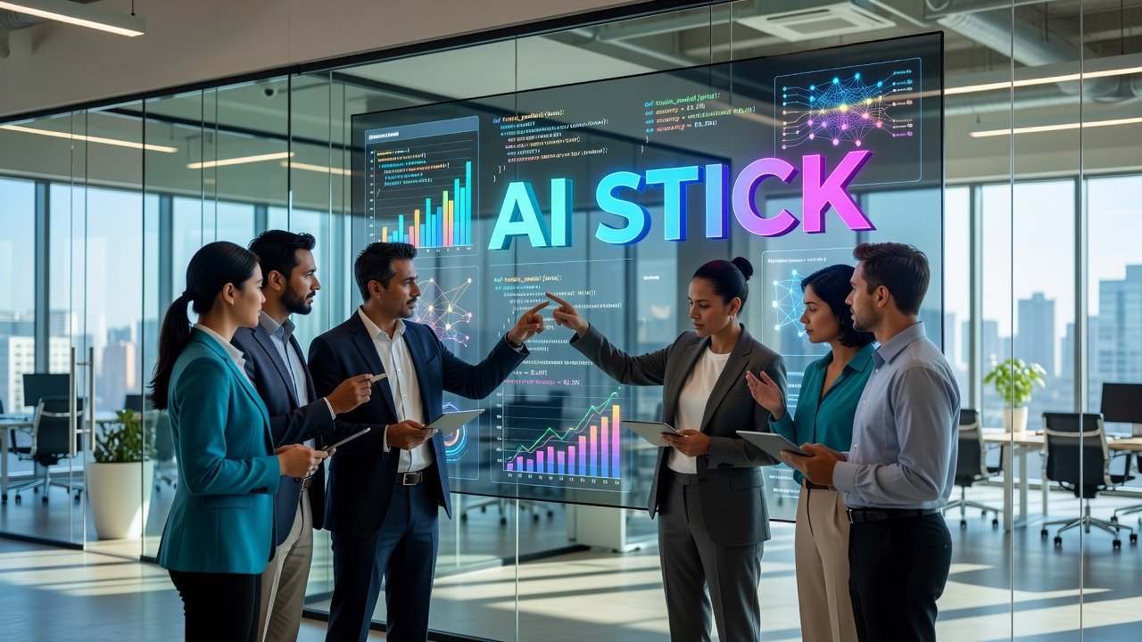business team implementing AI system from pilot phase to production deployment